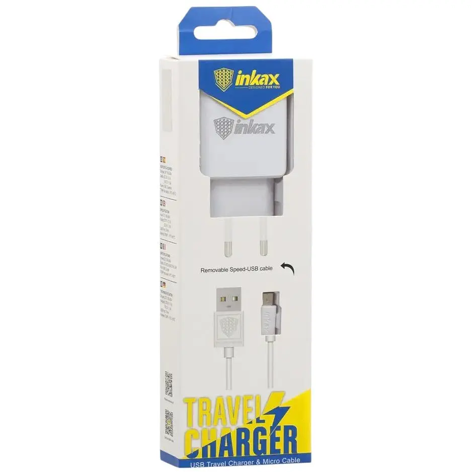 Сетевое зарядное устройство Inkax CD-01 с кабелем USB - MicroUSB / 2 х USB / 2.1A / 10W белый - фото 4
