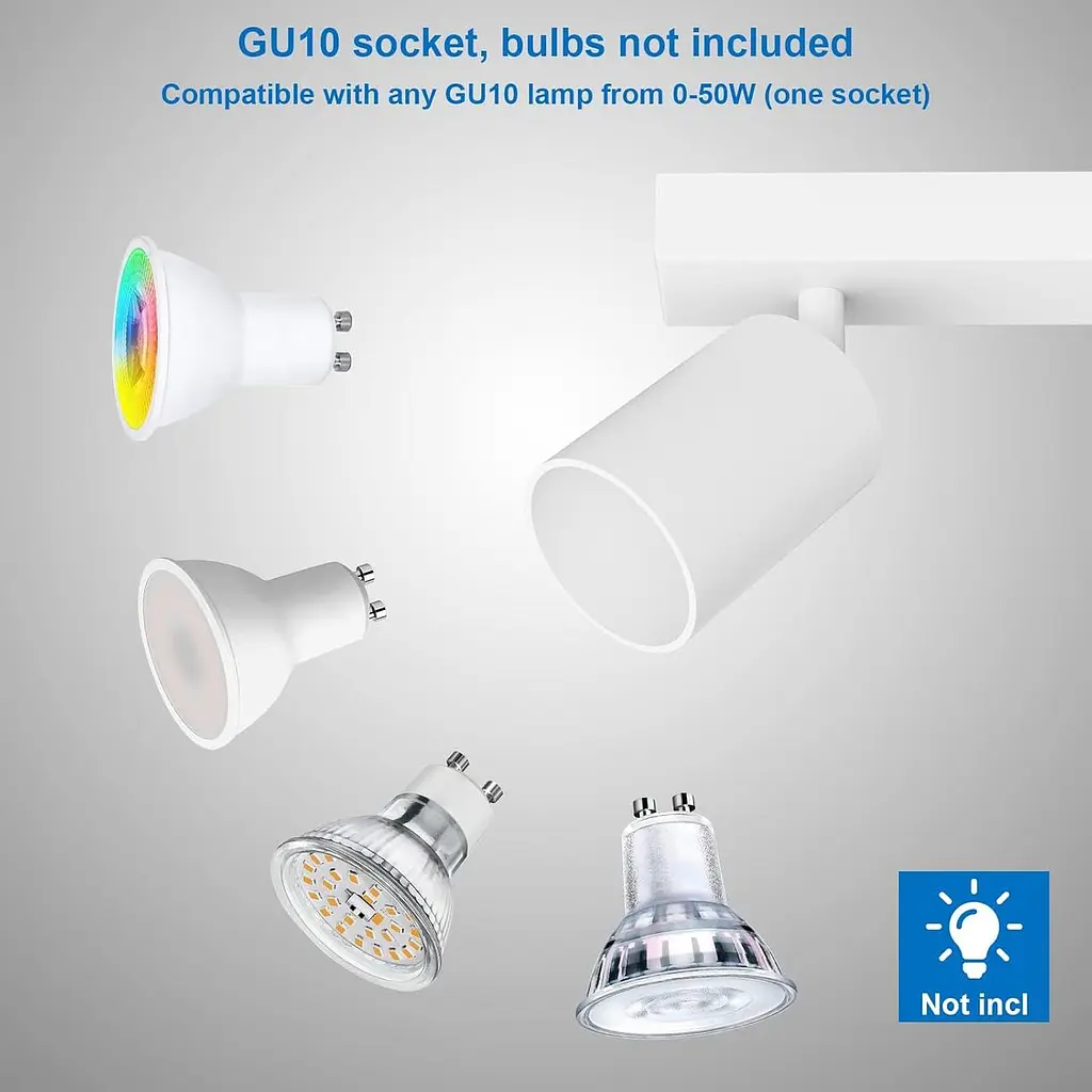 Стельовий прожектор Klighten 3 Spots GU10  Білий Регульований обертовий сучасний металевий стельовий світильник - фото 6