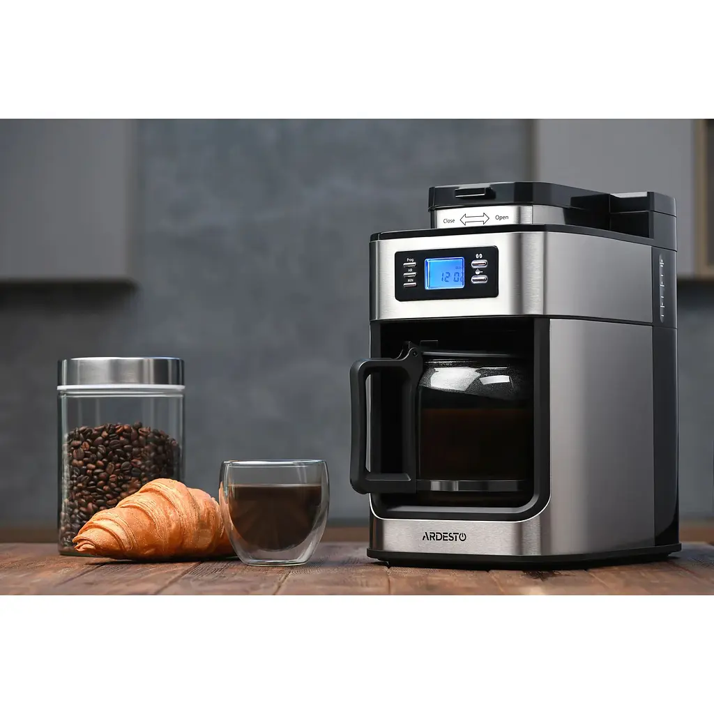 Кофеварка Ardesto капельная Steel Collection YCM-D1200 1.2 л зерно+молотый серебристо-черный - фото 9