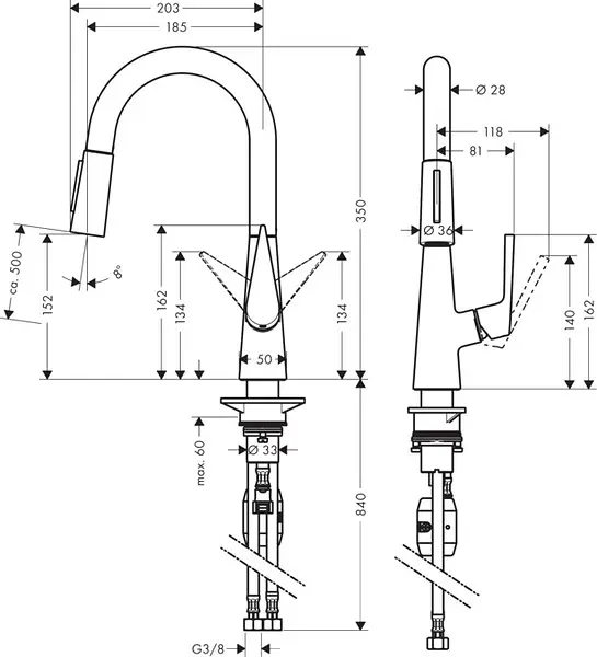 Смеситель для кухни Hansgrohe Talis S 72815000 Хром - фото 2