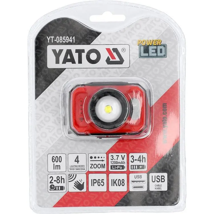 Ліхтар на чоло Yato Li-Po 3.7В, 1.2 АГод (YT-085941) - фото 10