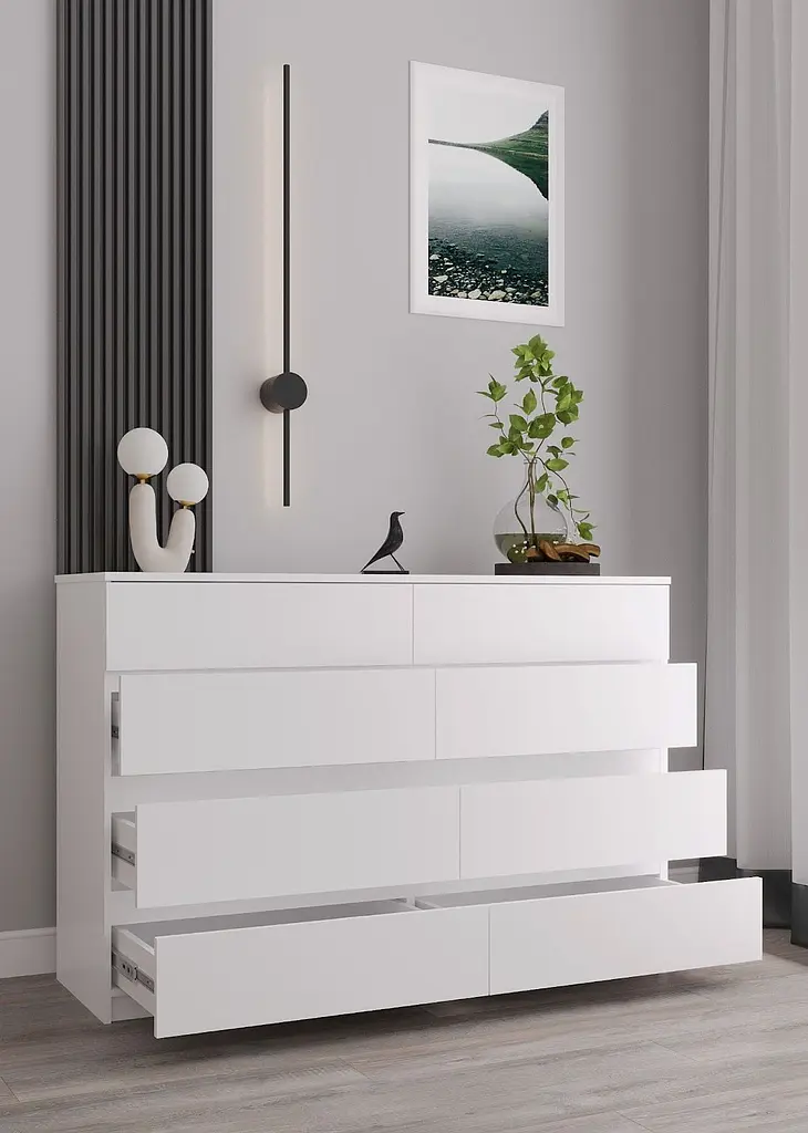 Комод на 8 ящиков FKR-8 фасады без ручек 1400х990х403 Бетон - фото 2