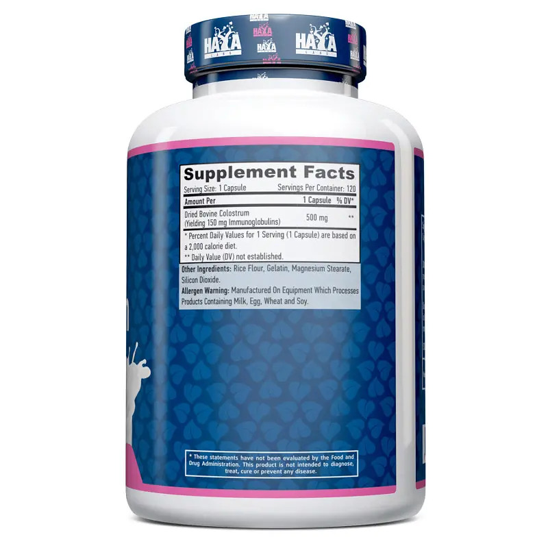 Натуральная добавка Haya Labs Colostrum 500 mg, 120 капсул - фото 2