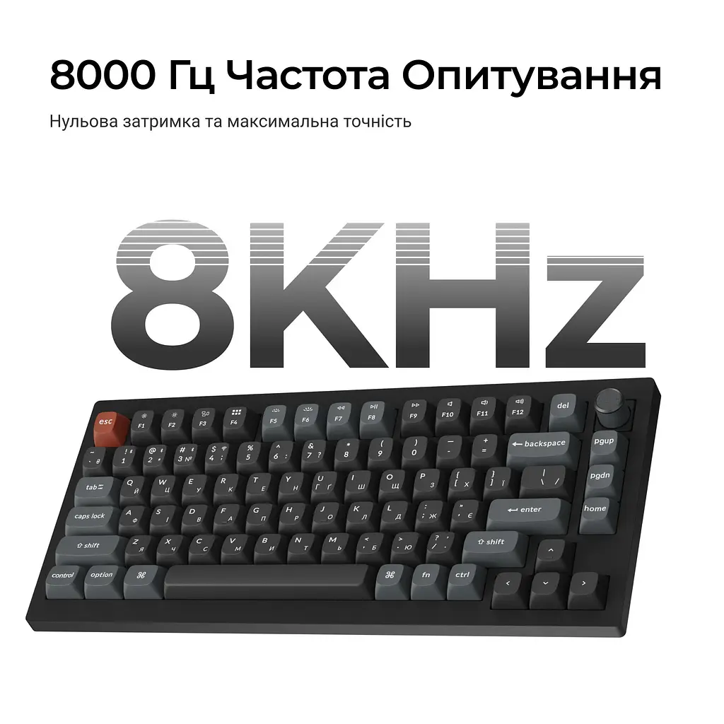 Клавіатура бездротова Keychron V1 Ultra Keychron Red Switch Black RGB (V1U-D1-UA) - фото 10