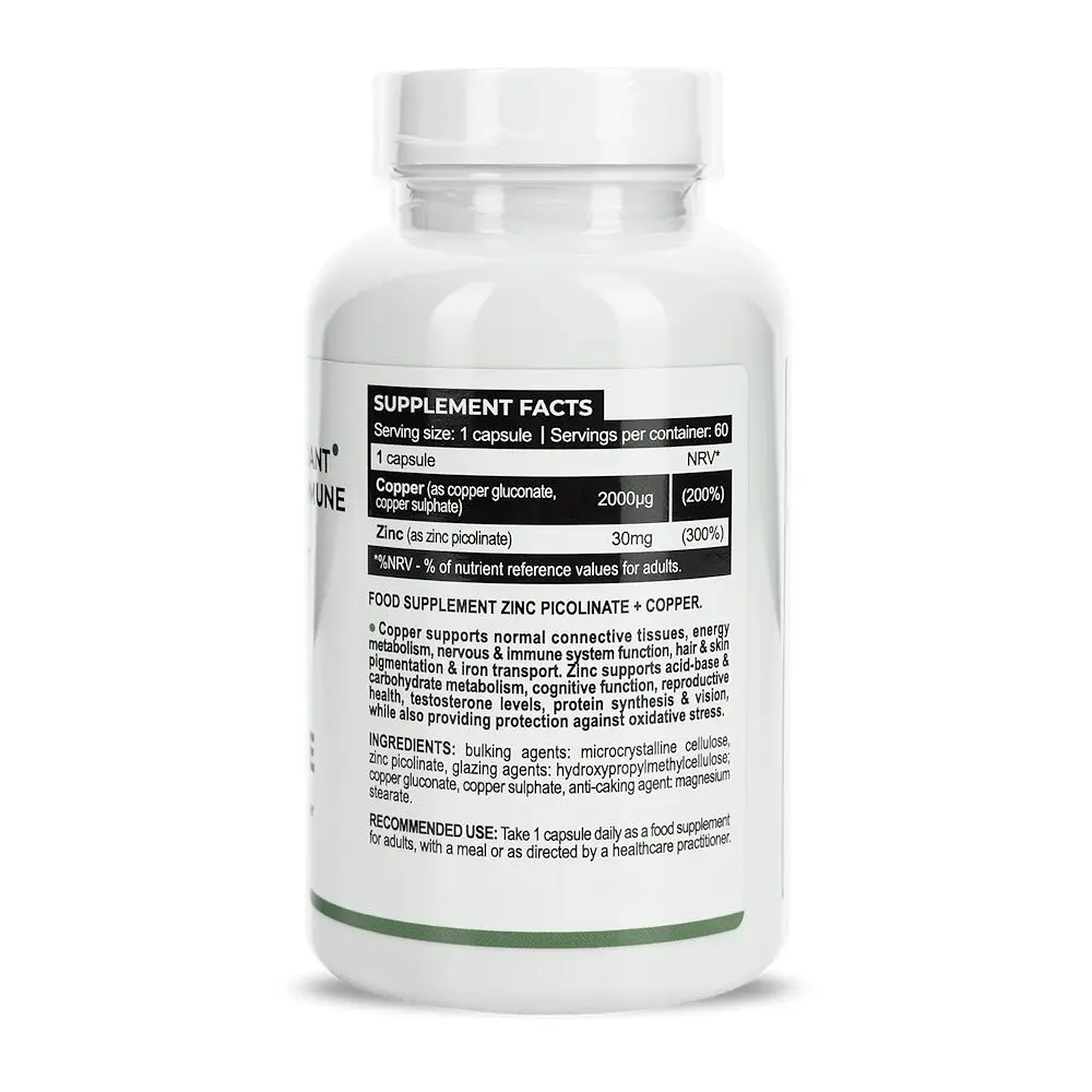 Цинк піколінат Progress Nutrition Zinc Picolinate 30 mg + Copper, 60 капсул для підтримки імунної системи - фото 2