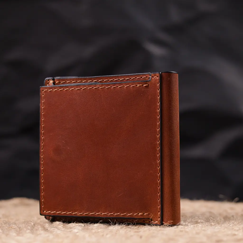 Мужской кожаный кошелек Grande Pelle 9.5х10х1.5 см acs0024006 - фото 8