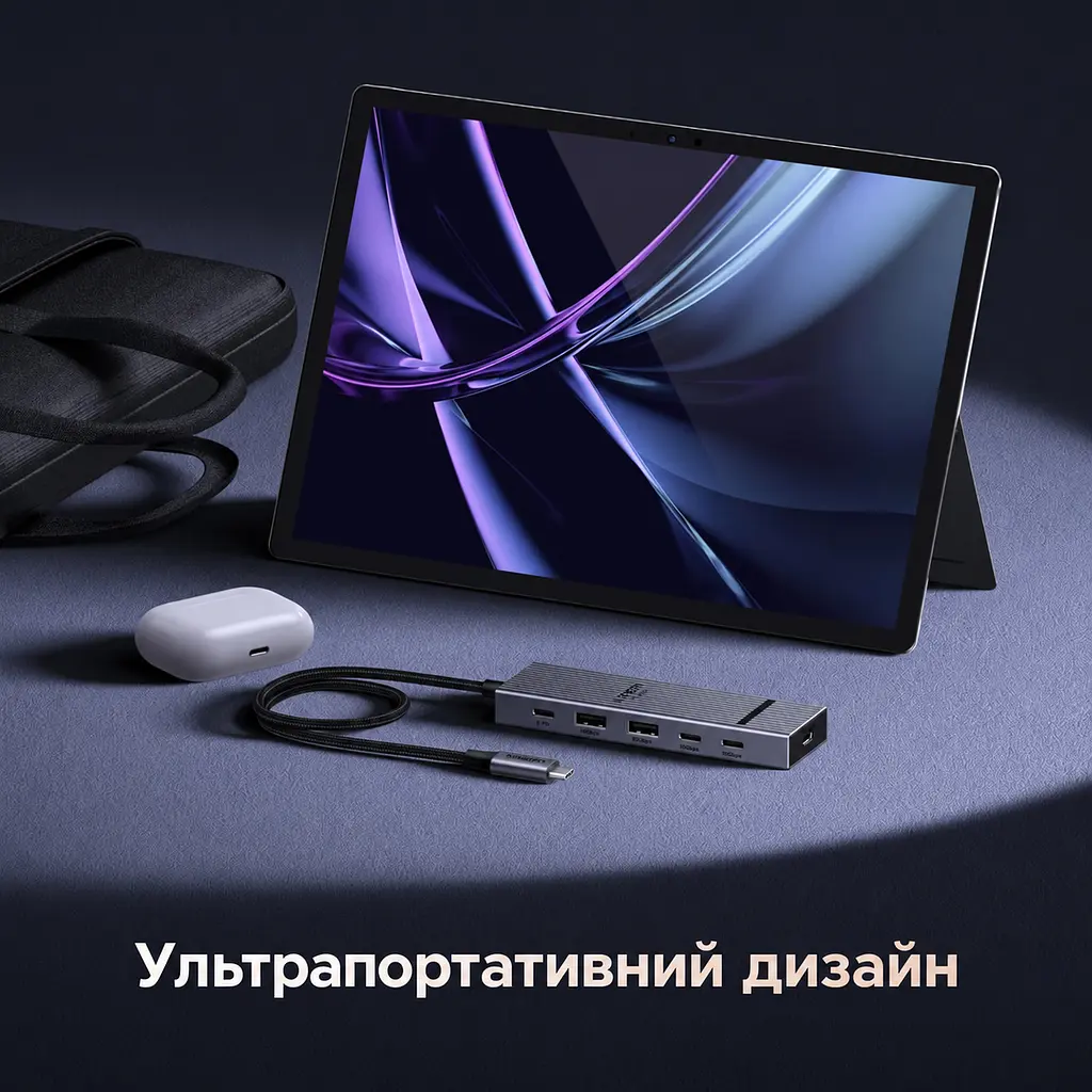 Док-станція USB-C UGREEN Revodok Pro CM818 6 в 1 2 USB-A та 2 USB-C сірий (75775) - фото 8