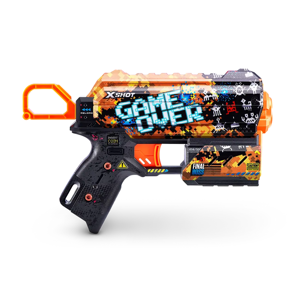 Скорострельный бластер Zuru X-Shot Skins Flux Game Over, 8 патронов (36516E) - фото 2