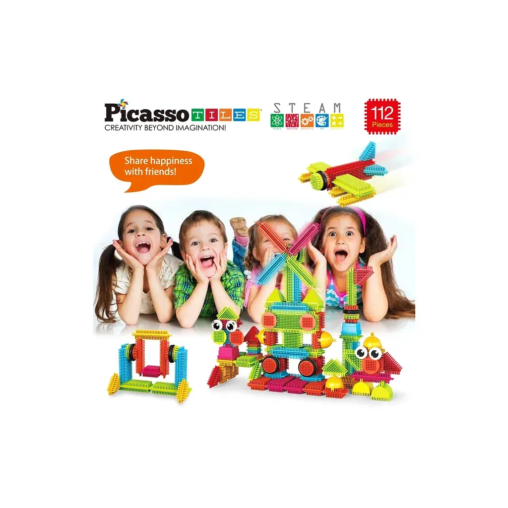 Конструктор Picasso Tiles Hedgehog Building Blocks Set 112 деталей (817338022631) - фото 5