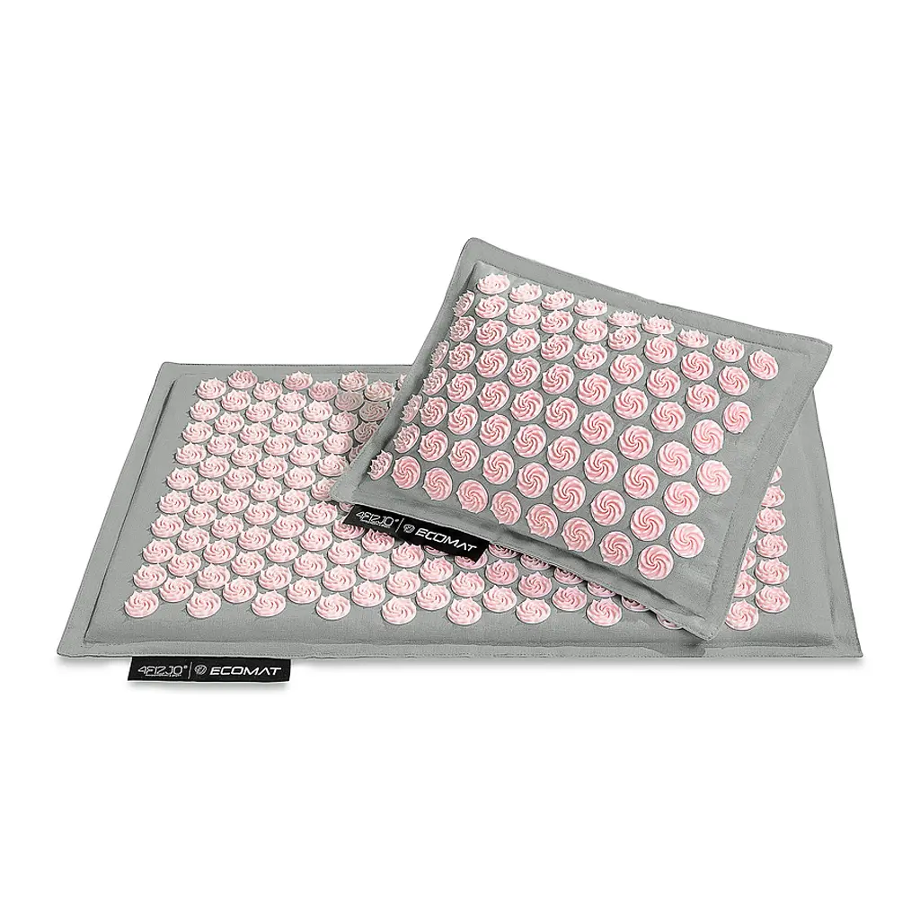 Килимок акупунктурний 4FIZJO Eco Mat Аплікатор Кузнєцова з подушкою 68 x 42 см Grey/Pink 4FJ0228 (P-5907739312174) - фото 6