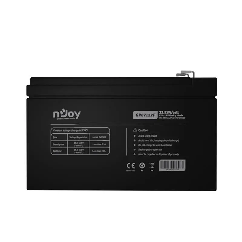 Акумуляторна батарея Njoy GP07122F 12V 7AH (BTVACGUOBTD2FCN01B) AGM - фото 5