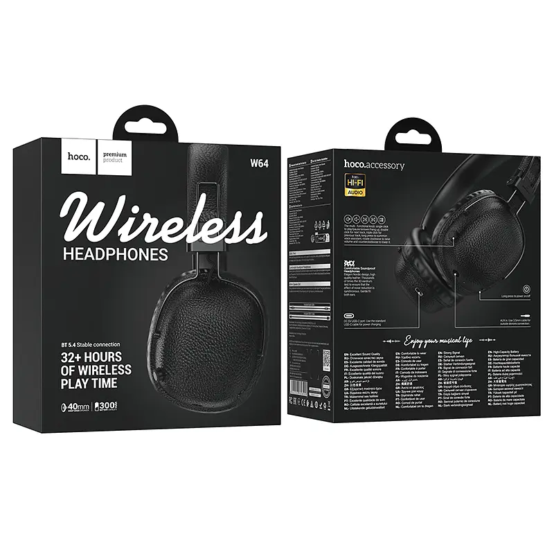 Бездротові Bluetooth навушники HOCO W64, Black, Box - фото 4