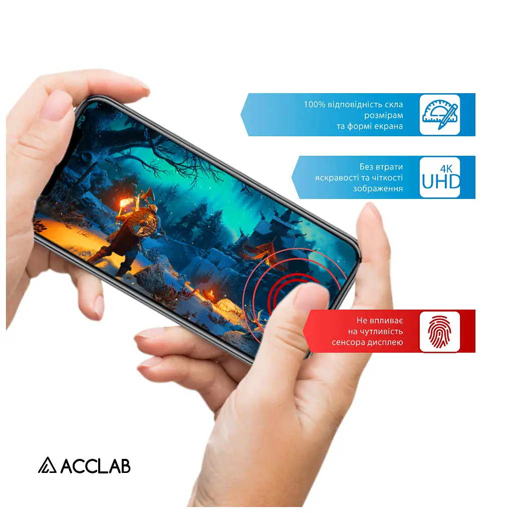 Скло захисне ACCLAB Full Glue Samsung A05S Black (1283126581908) - фото 6