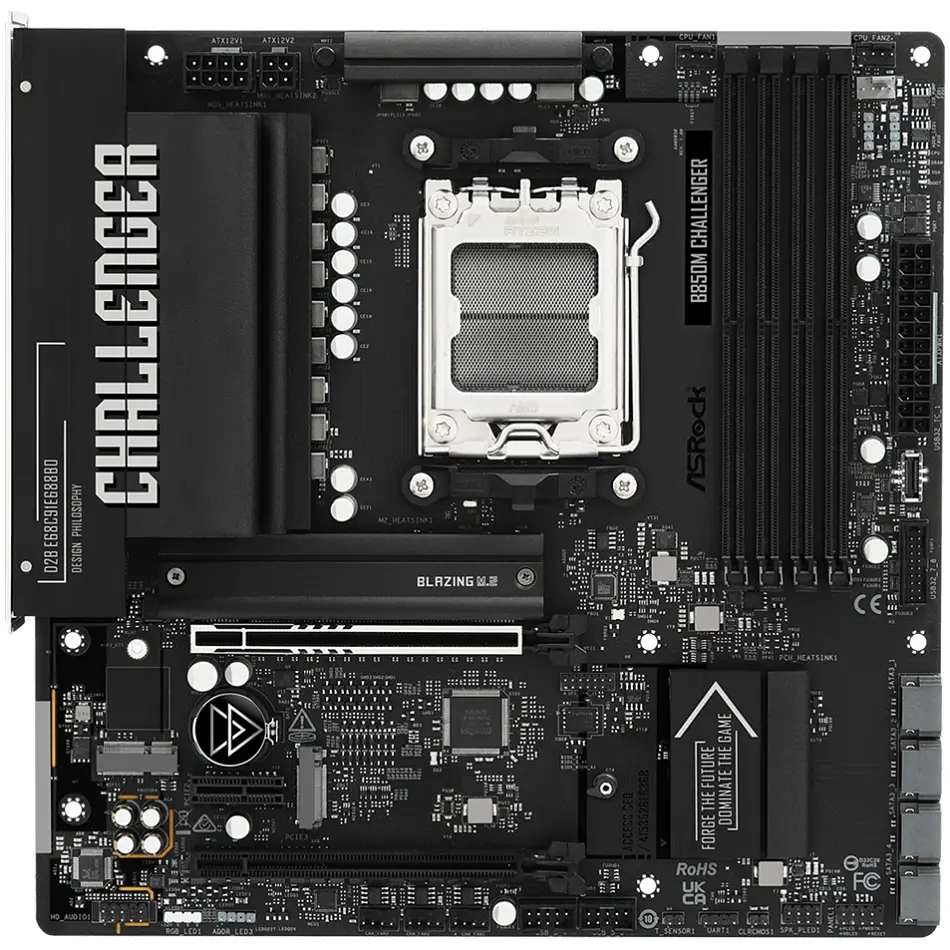 ASRock B850M CHALLENGER (AM5/B850, 4*DDR5, 2xPCIex16, HDMI/DP, 4xSATAІІІ,2xM.2, 2.5GLan, mATX) - фото 4