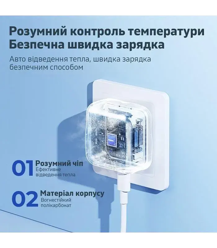 Мережевий зарядний пристрій Remax 35W PD + QC Fast Charger White (RP-U87) - фото 3