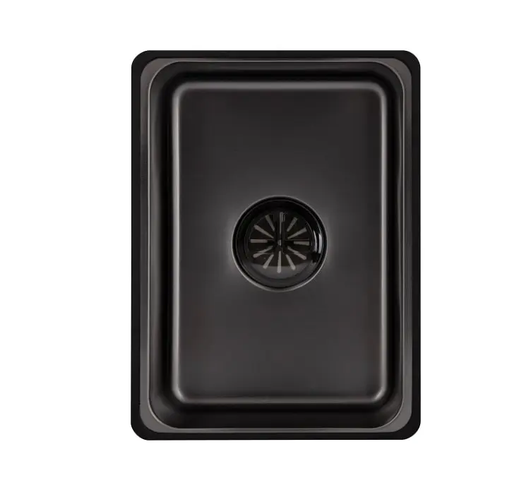 Мийка для кухні інтегрована Lidz Handmade H6845HB Decor Black PVD Honeycomb 3,0/1,0 мм LDH6845HDECBLM49445 - фото 8