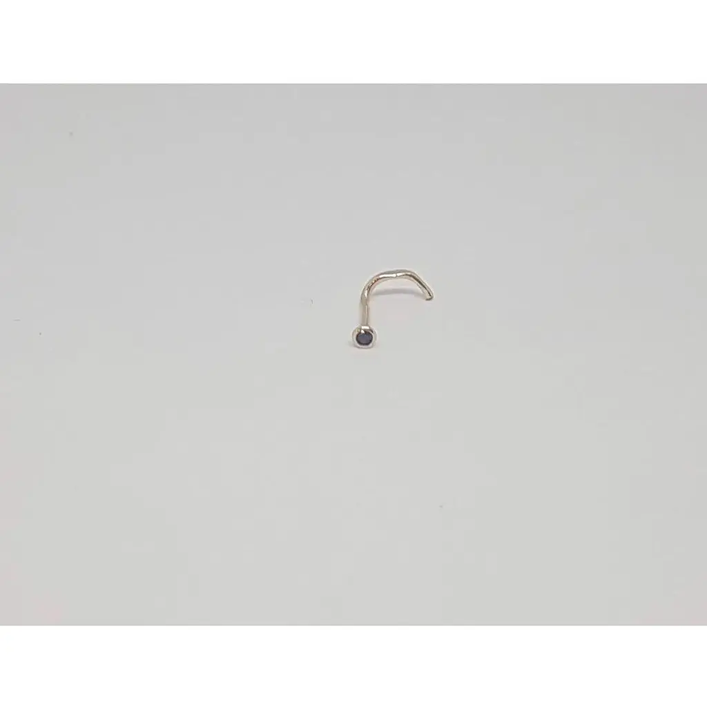 Золотая серьга-пирсинг в нос Dear с фианитом.1024.1 Синий (темный) - фото 3