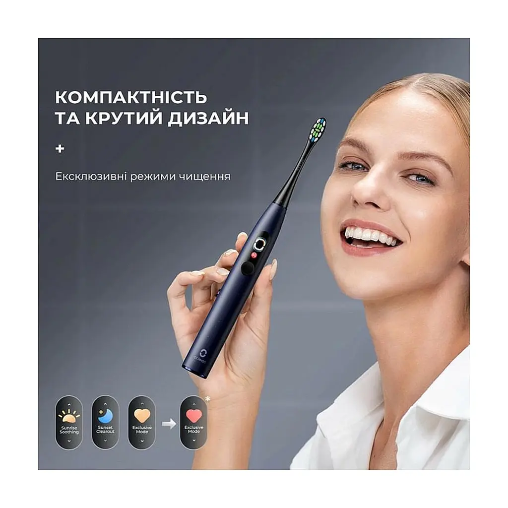 Электрическая зубная щетка Oclean X Plus Pro Digital Blue (6970810556186) - фото 4