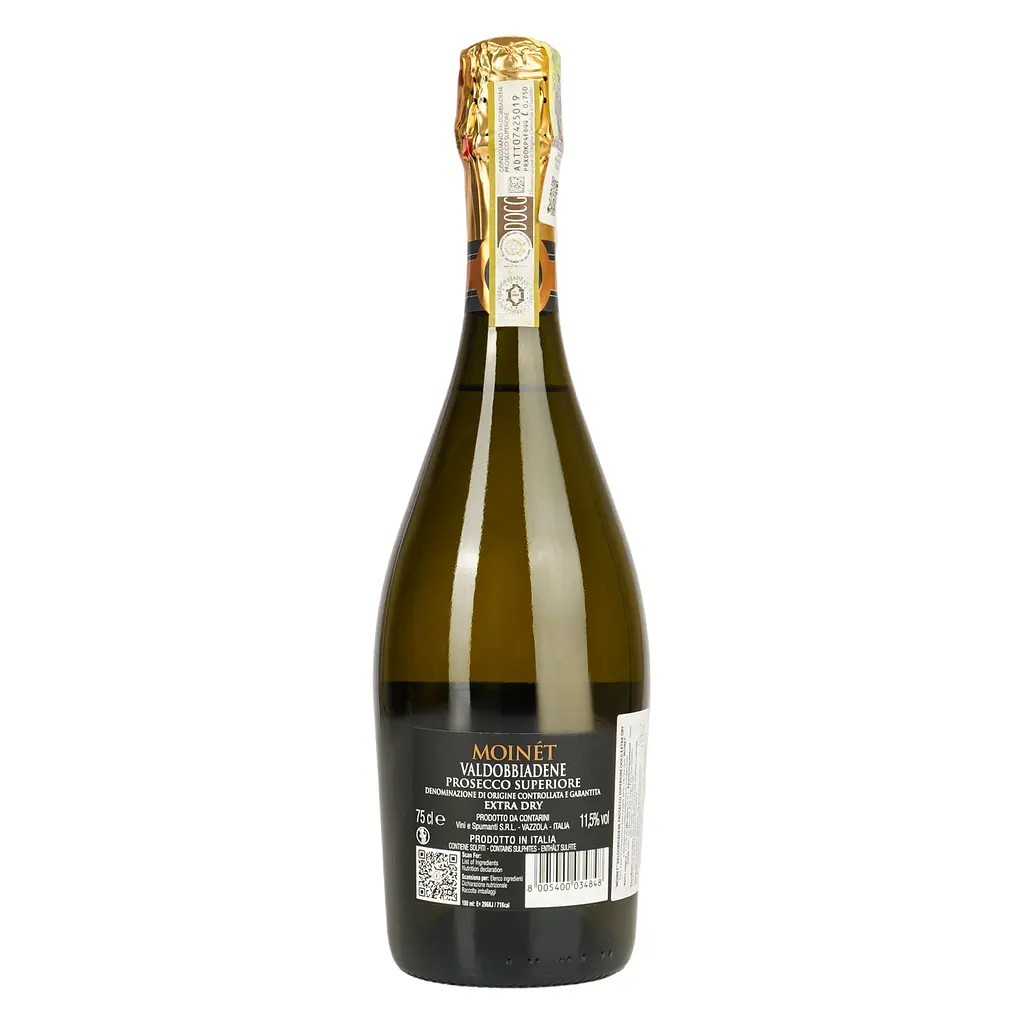 Уцінка. Вино ігристе Moinet Valdobbiadene Prosecco Superiore DOCG біле екстра сухе 0.75 л - фото 3