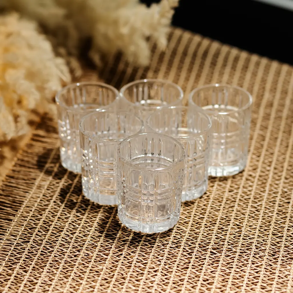 Набір чарок для міцних напоїв Yiwu Crystal Shots 6 штук по 75 мл склянки для напоїв з товстими стінками HP-17-35 - фото 2