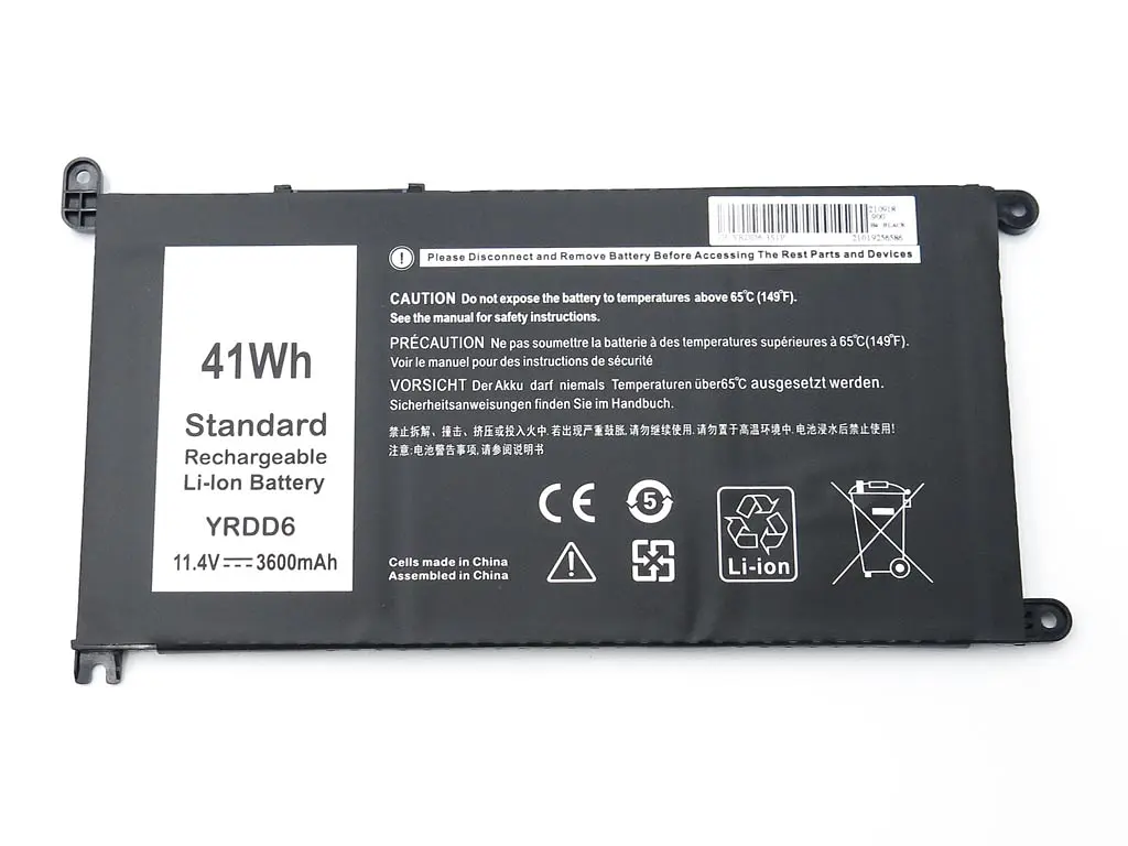 Акумулятор YRDD6 для Dell Inspiron 5482, 5480, 5481, 5485, 5491, 5591, 5593, 3583, 3493, 3582, 3593, 3793, 5584, 5493, 5585 11.4V 3600 mAh 41Wh - фото 2