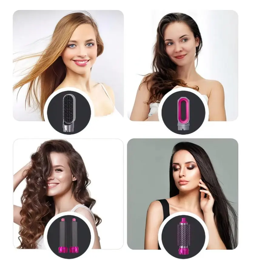 Стайлер фен-щітка 5 в 1 EM Hot Air Styler Мультистайлер для різних типів волосся завивки укладання волосся та надання об'єму HAIR BRUSH з Чохлом - фото 5
