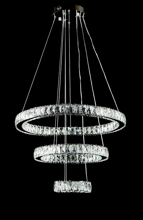 Світлодіодна люстра Splendid Ray L87519/60+40+20/3 LED з кришталем, хром, 100 Вт, з пультом і димером - фото 2