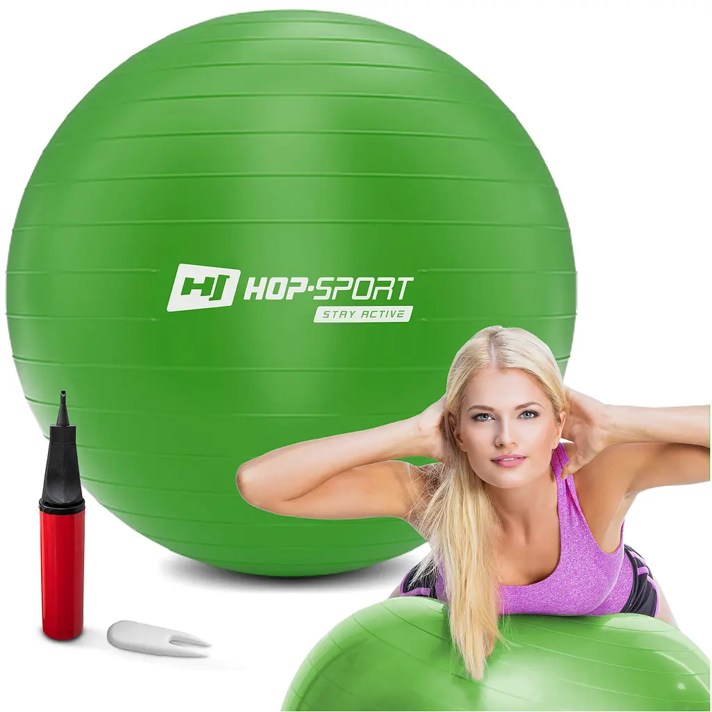 Фітбол Hop-Sport 85см зелений + насос 2020 - фото 2