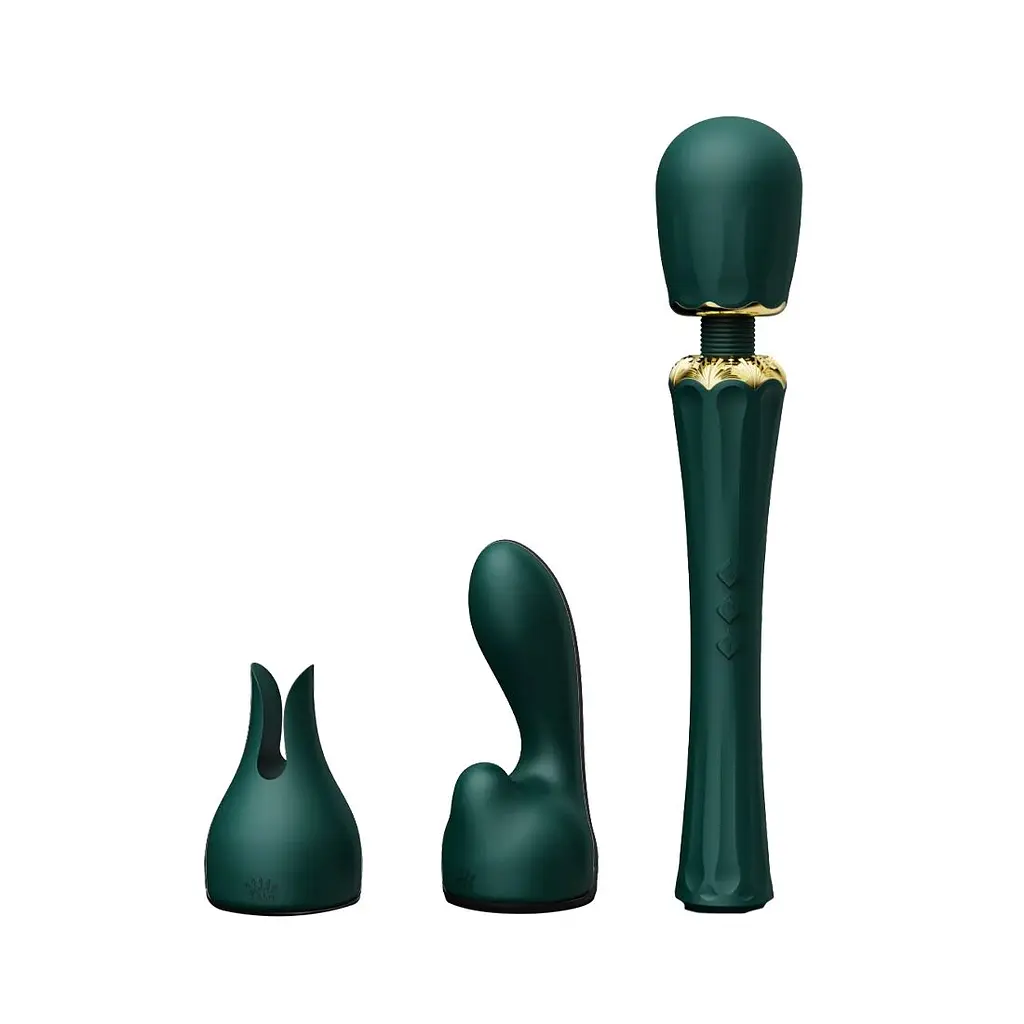 Вібромасажер з насадками Zalo - Kyro Wand Turquoise Green