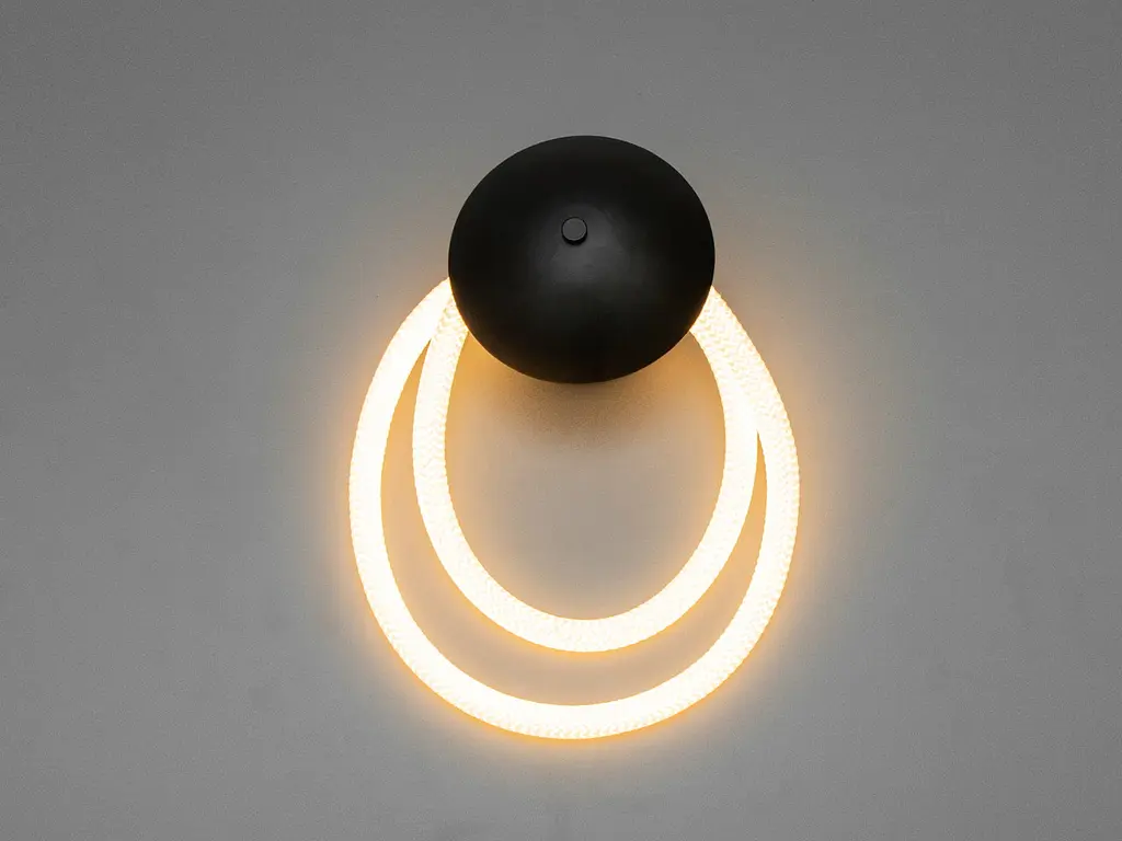 Светильник настенный LED Diasha 9605-BK Веревка 16W черная для коридора гостиной спальни кухни офиса - фото 2