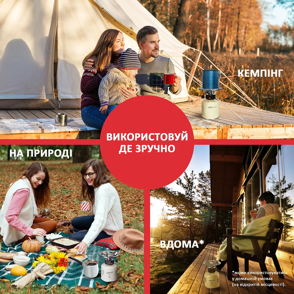 Портативний газовий пальник Camper Gaz Delux 500, п'єзо, 1448 Вт (200319) - фото 7