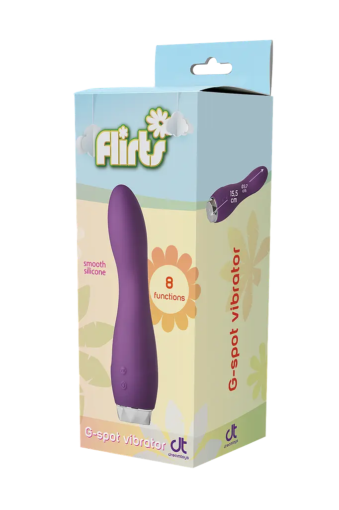 Вібратор для точки G Dream Toys Flirts G-Spot Vibrator Purple силіконовий 3 швидкості 5 ритмів 17 см - фото 7