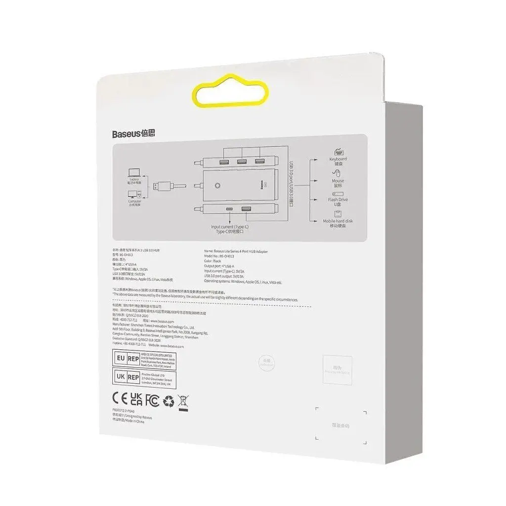 Концентратор Baseus USB 3.0 4xUSB 2.0m black (WKQX030201) - фото 8