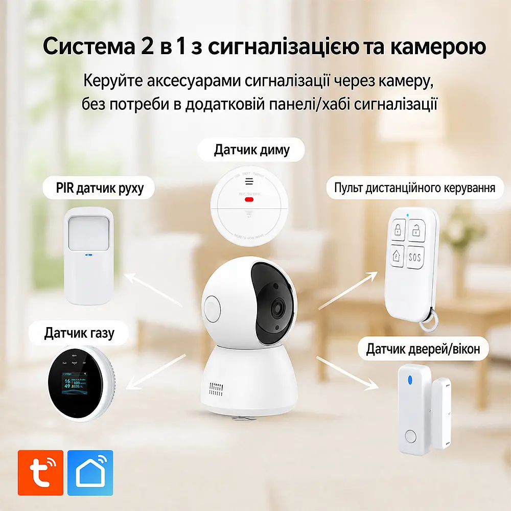 Комплект бездротової сигналізації з камерою Trinix TRX-CamKit(WiFi) з WiFi Tuya (27-00078) - фото 7
