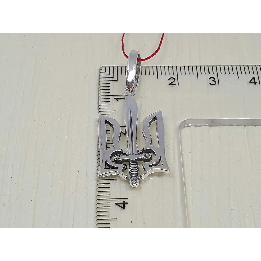 Срібна підвіска Містер Твістер Тризуб. 3099 ТРИЗУБ МЕЧ 2 - фото 3