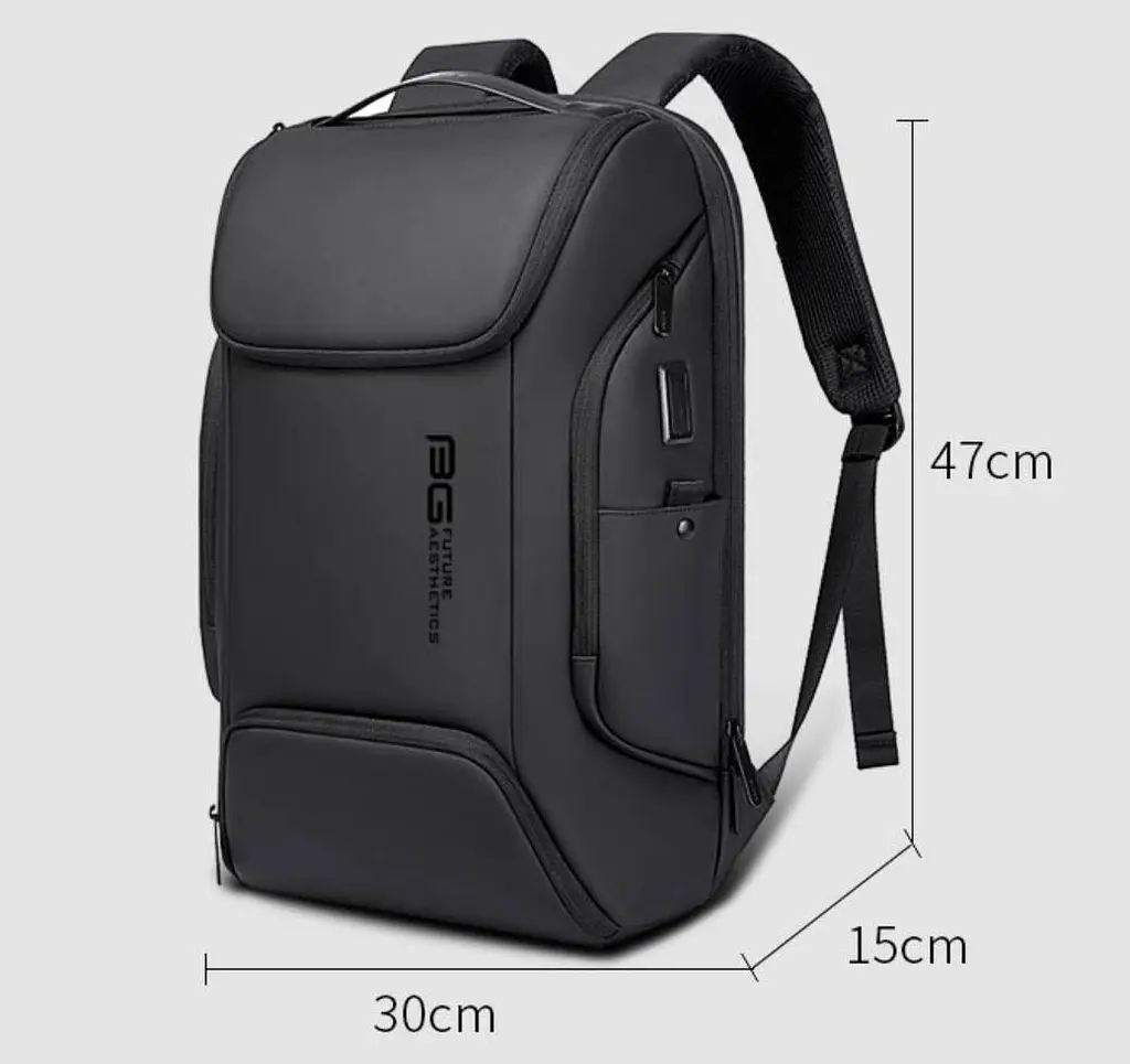 Рюкзак міський Bange BG-7267 25л ранець з відсіком для ноутбука до 15.6'' USB-роз'єм Black (19371) - фото 3