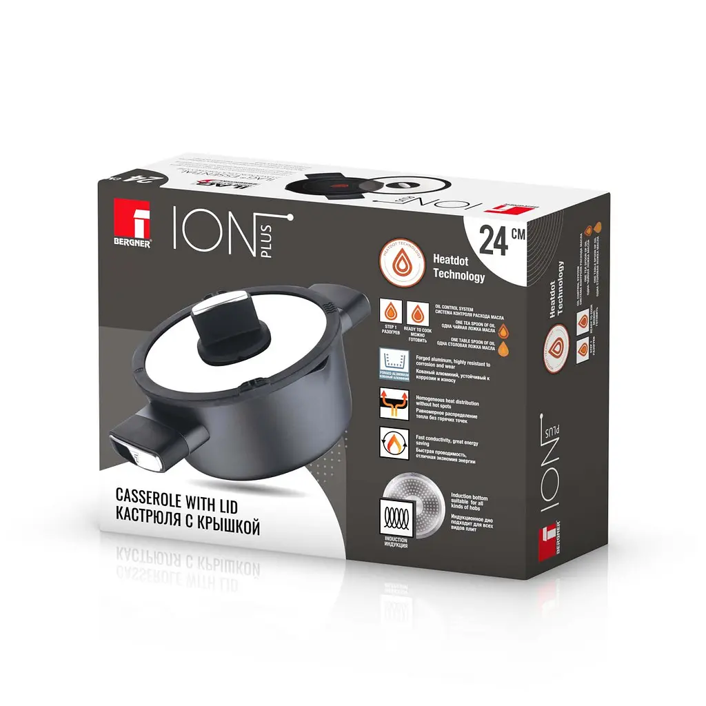 Каструля з кришкою Bergner Ion plus 24 см 3,5 л (BG-35911-BK) - фото 5