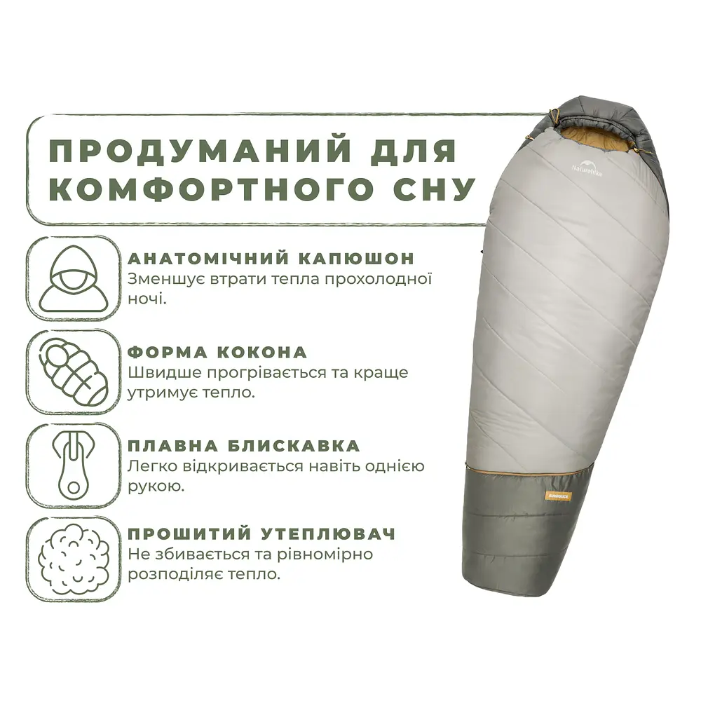 Спальник Naturehike Pro MG270 CNK2550WS044, p-p XL, зелений - фото 8