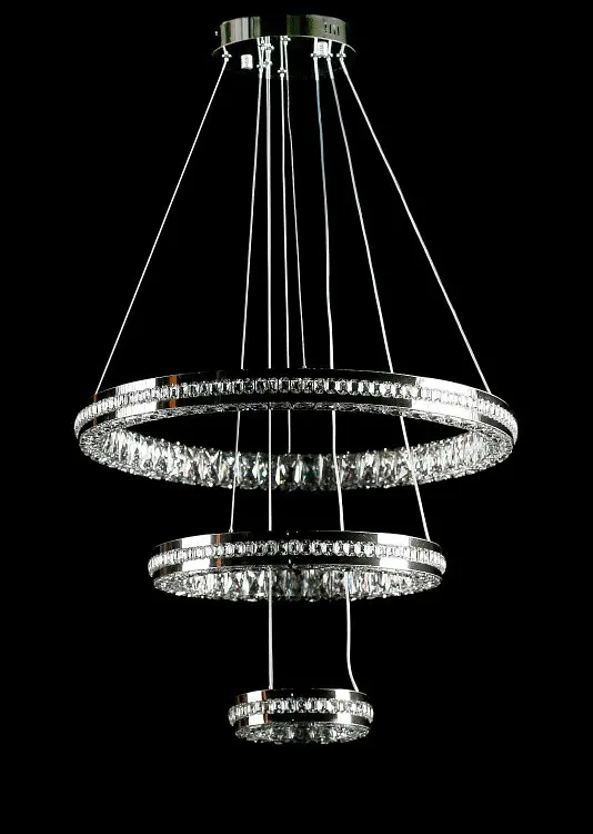 Світлодіодна люстра Splendid Ray 50503J/600+400+200/3 LED з кришталем, хром, 100 Вт, з пультом і димером - фото 2