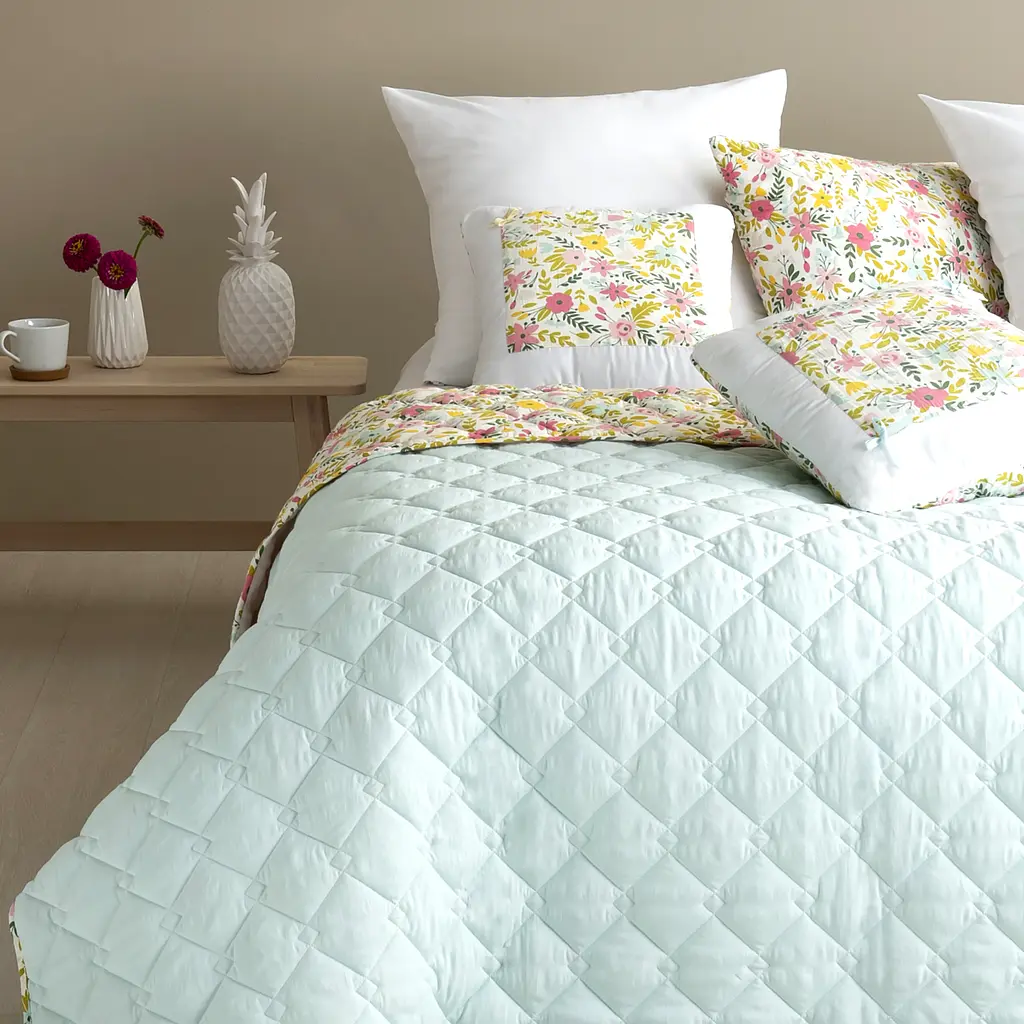 Двостороннє покривало Ideia Стиль Cube квіти та м'ята 210 х 140 см (8-32403) - фото 5