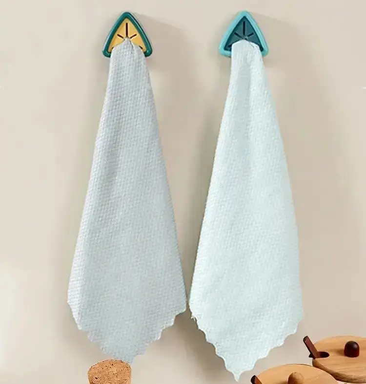 Треугольный держатель для полотенец Supretto в ванную и на кухню самоклеящийся бело-серый (82870002) - фото 3