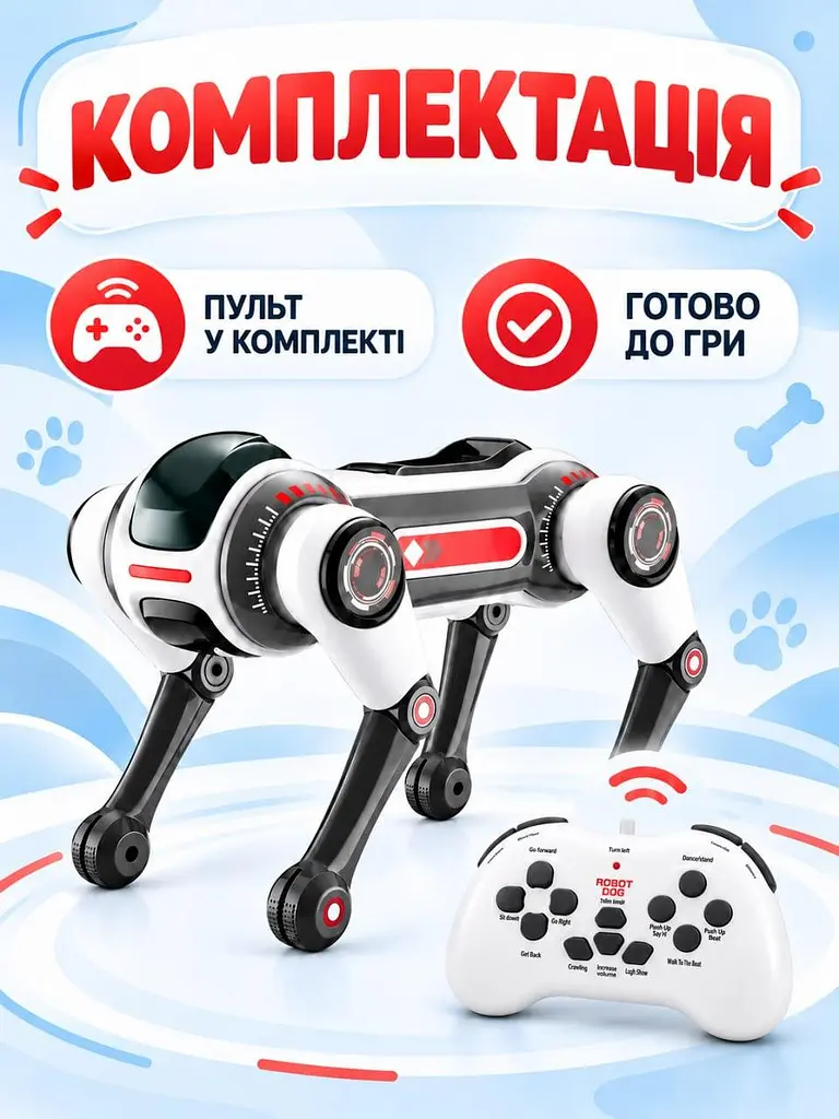 Робот-собака Smart Dog 1508D інтерактивна іграшка з пультом AI голосовим керуванням та програмованими командами (52836221) - фото 7