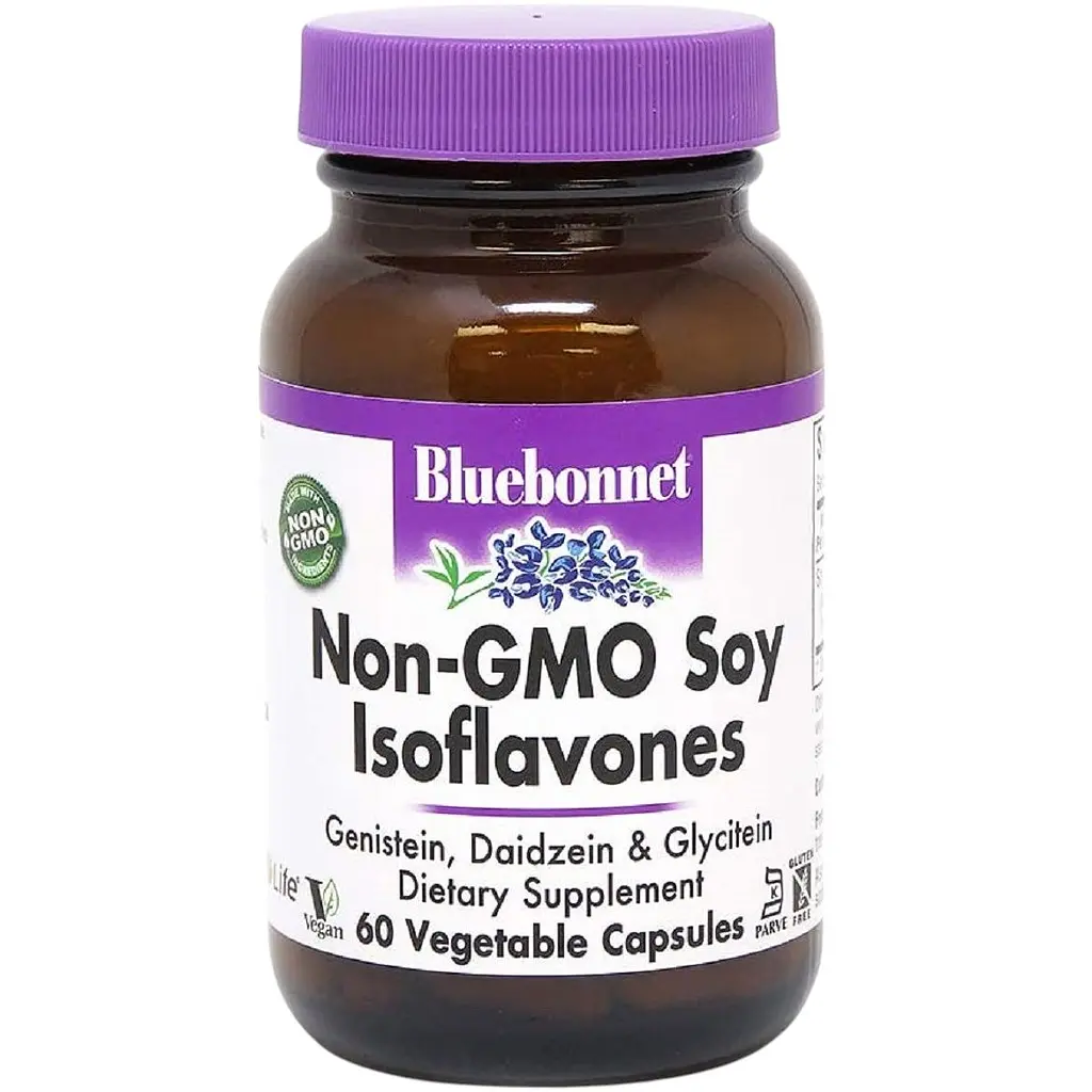 Соевые изофлавоны Bluebonnet Nutrition Non-GMO Soy Isoflavones 60 вегетарианских капсул - фото 1