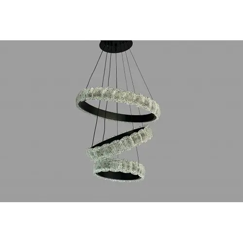 Люстра лед підвісна Linisoln 1533-50x40x30 BK метал, акрил, круги 50-40-30 см, LED-стрічка, 80 Вт - фото 2