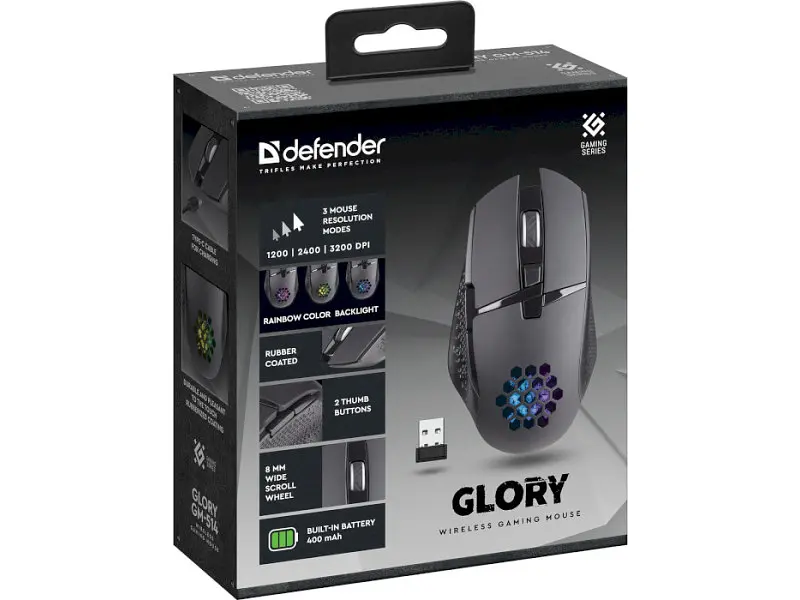 Миша Defender Glory GM-514 RF Black (52514) - фото 6