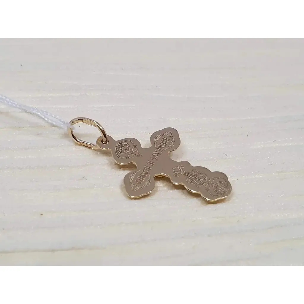 Золотий хрестик Харківська ювелірна фабрика. Розп'яття Христа. 117-А евр - фото 3