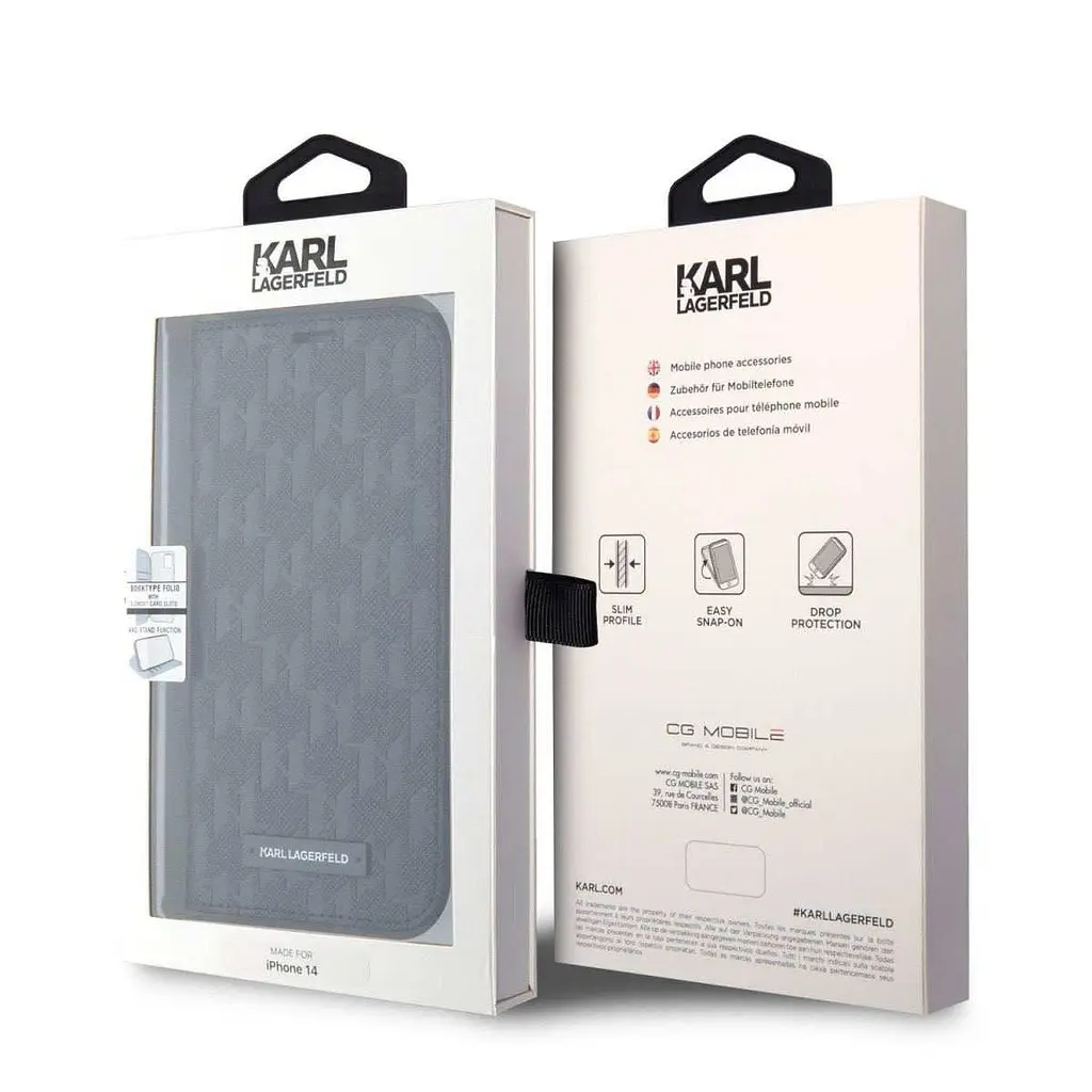 Чехол Karl Lagerfeld PU Saffiano Monogram для iPhOne 14 Black - фото 7