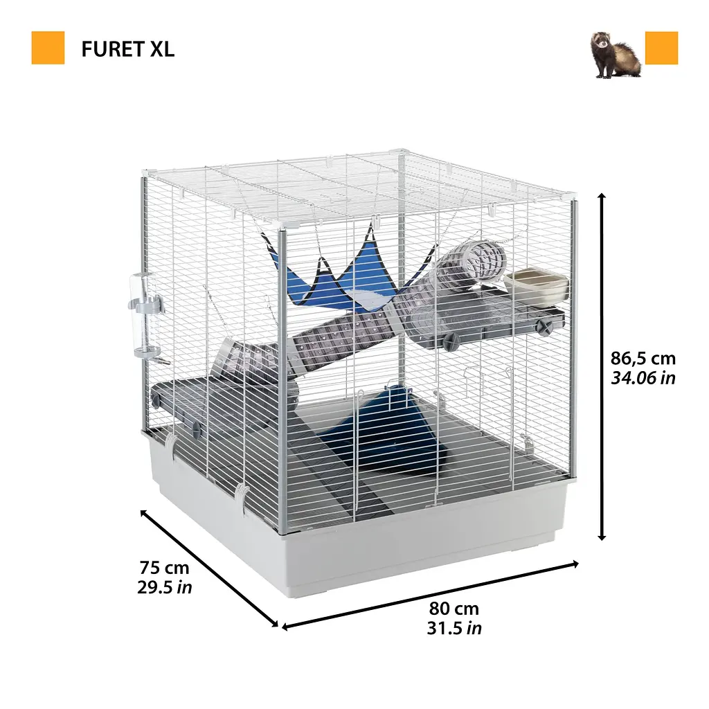 Клітка для тхорів та шиншил Ferplast Futer XL сіра 80x75x86,5 см 57062414 - фото 2