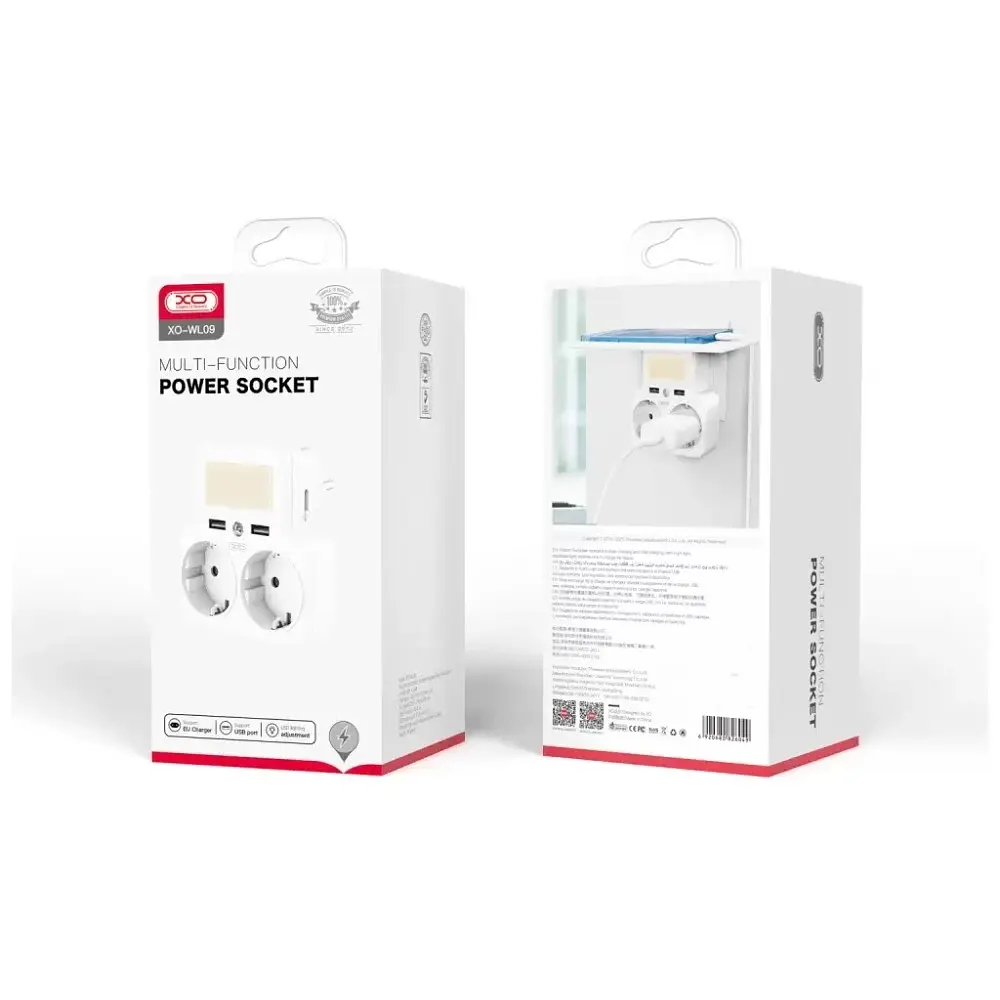 Мережевий фільтр-розгалужовач XO WL09 (2 х розетки 2 х USB) білий - фото 4