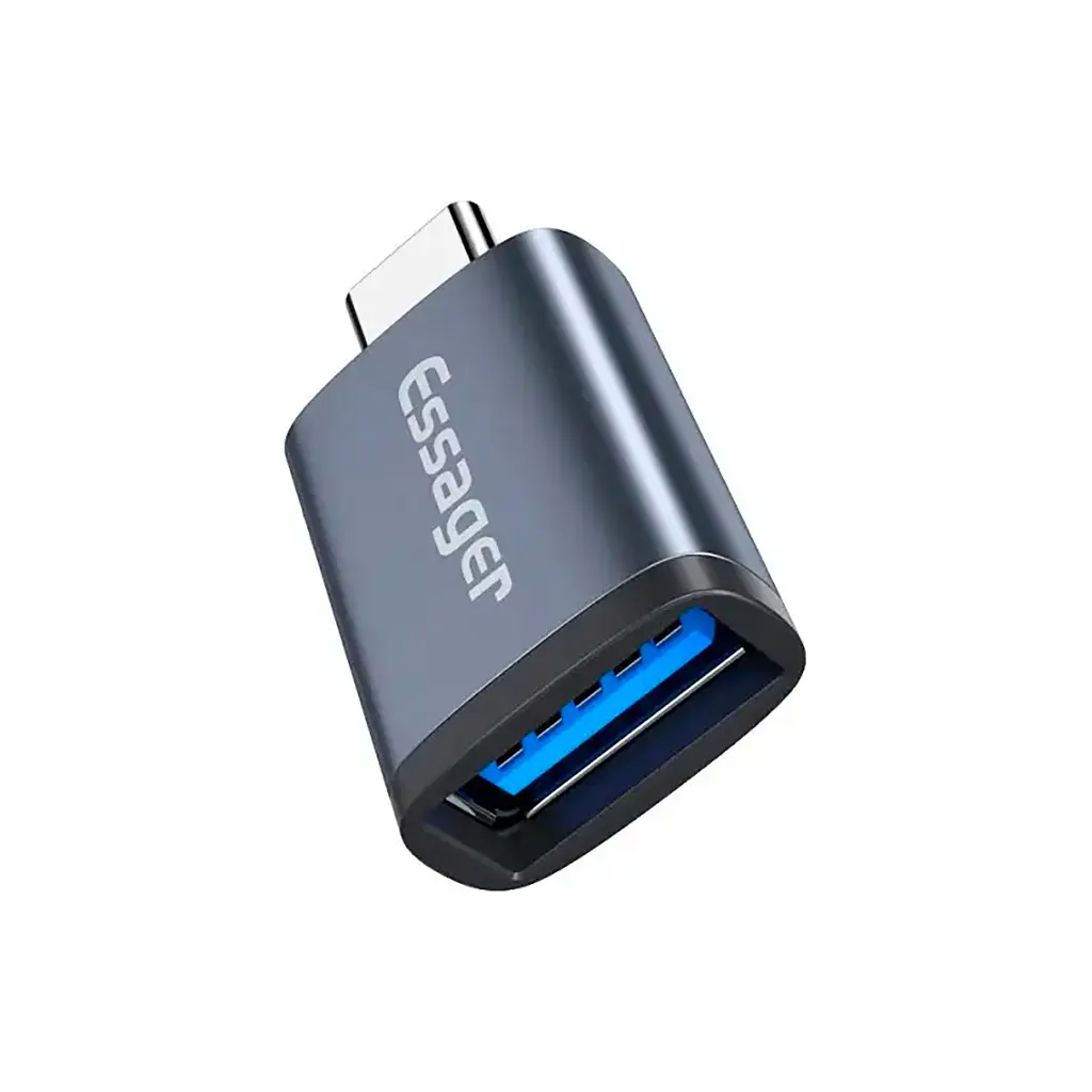 Перехідник OTG USB 3.0 AF to USB-C M gray Essager (EZJAC-SRA0G) - фото 2
